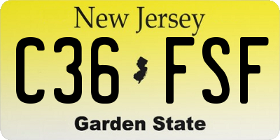 NJ license plate C36FSF