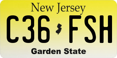 NJ license plate C36FSH