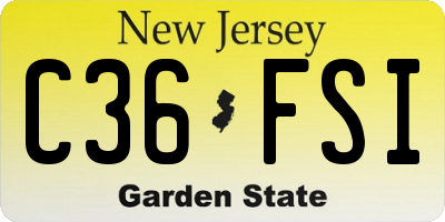 NJ license plate C36FSI