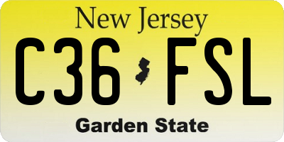NJ license plate C36FSL