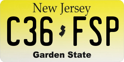 NJ license plate C36FSP