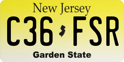 NJ license plate C36FSR