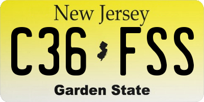 NJ license plate C36FSS