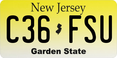 NJ license plate C36FSU