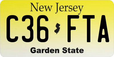NJ license plate C36FTA