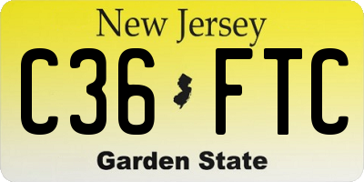 NJ license plate C36FTC
