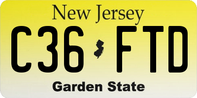 NJ license plate C36FTD