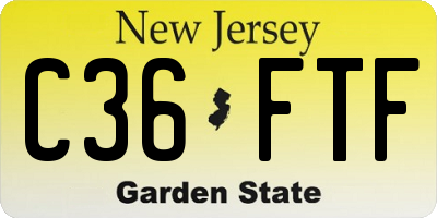 NJ license plate C36FTF