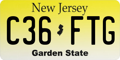 NJ license plate C36FTG