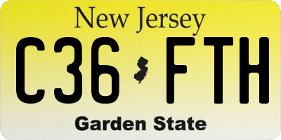 NJ license plate C36FTH