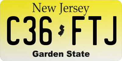 NJ license plate C36FTJ