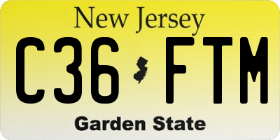 NJ license plate C36FTM