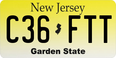 NJ license plate C36FTT