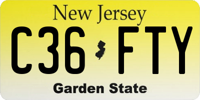 NJ license plate C36FTY