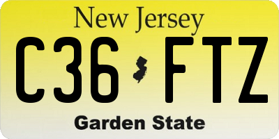 NJ license plate C36FTZ