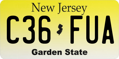 NJ license plate C36FUA