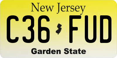 NJ license plate C36FUD