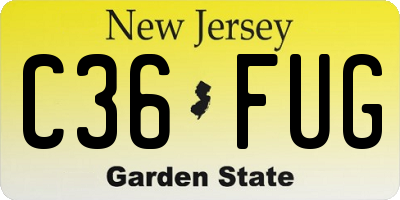 NJ license plate C36FUG