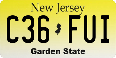 NJ license plate C36FUI