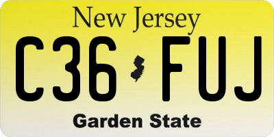 NJ license plate C36FUJ