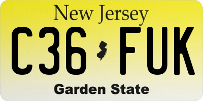NJ license plate C36FUK