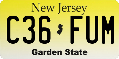NJ license plate C36FUM