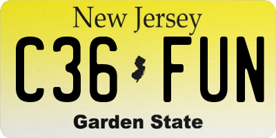 NJ license plate C36FUN