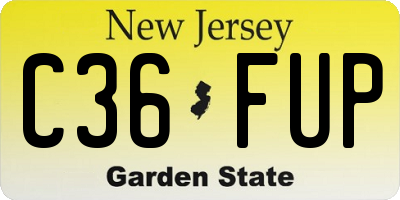 NJ license plate C36FUP