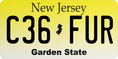 NJ license plate C36FUR