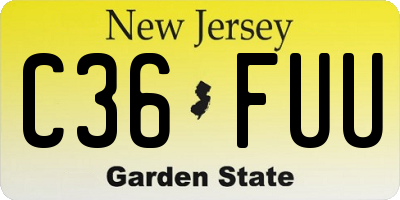 NJ license plate C36FUU