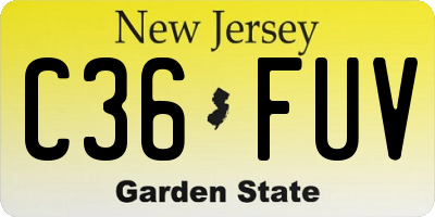 NJ license plate C36FUV