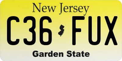 NJ license plate C36FUX
