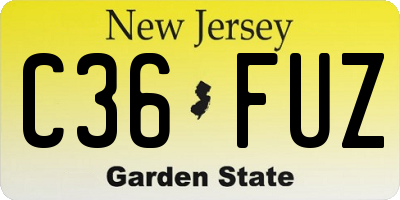 NJ license plate C36FUZ