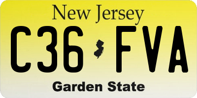 NJ license plate C36FVA