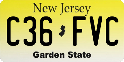 NJ license plate C36FVC