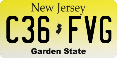 NJ license plate C36FVG