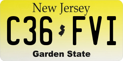 NJ license plate C36FVI