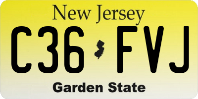 NJ license plate C36FVJ