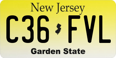 NJ license plate C36FVL