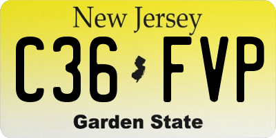 NJ license plate C36FVP