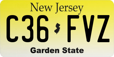 NJ license plate C36FVZ