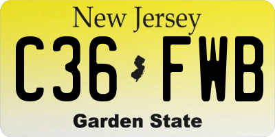 NJ license plate C36FWB