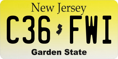 NJ license plate C36FWI