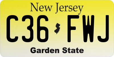 NJ license plate C36FWJ