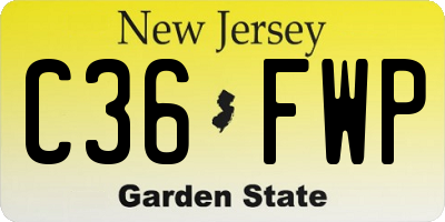 NJ license plate C36FWP