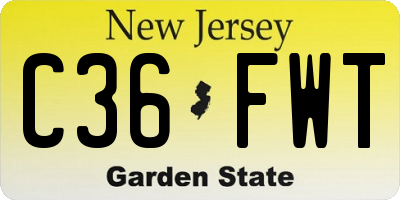 NJ license plate C36FWT