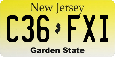 NJ license plate C36FXI