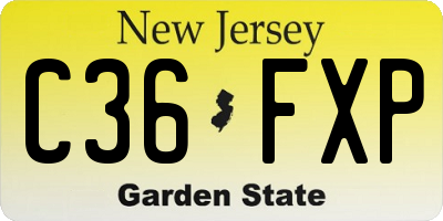 NJ license plate C36FXP