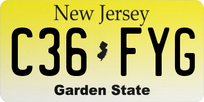 NJ license plate C36FYG