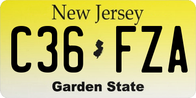 NJ license plate C36FZA